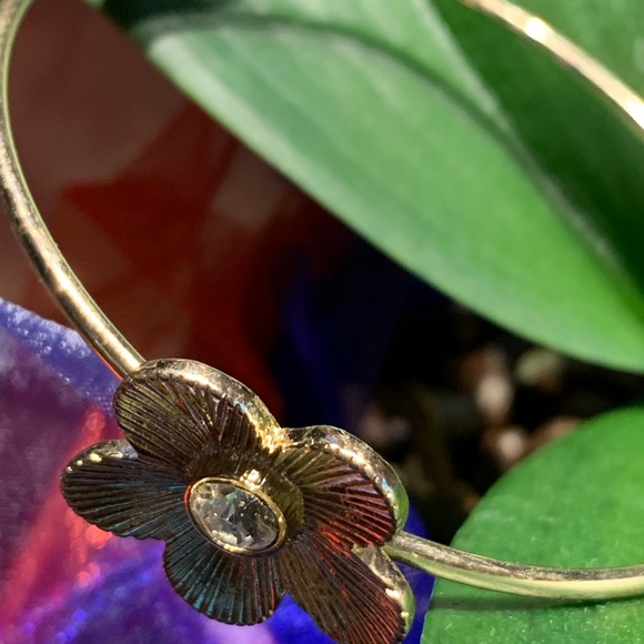 Gold Tone Tasha Floral Bracelet - Picture 3 of 9